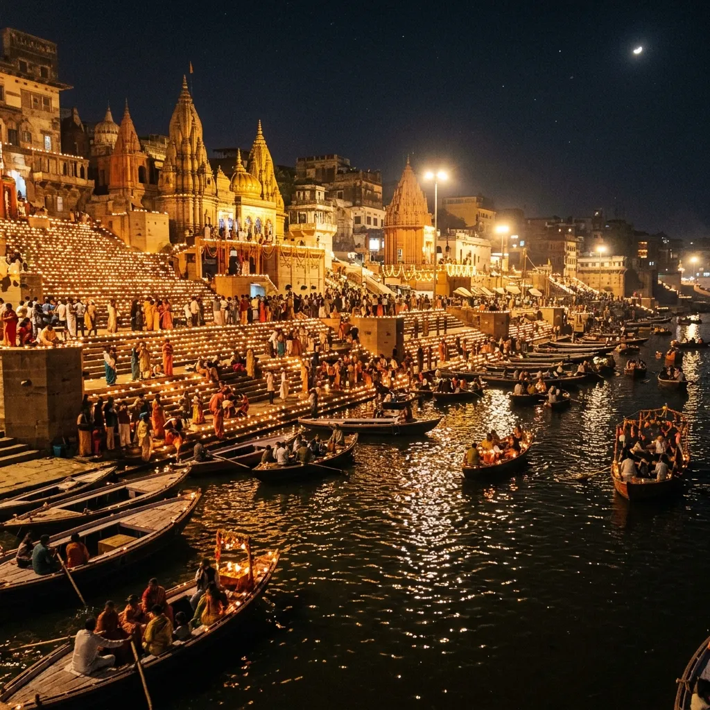 Dev Deepawali lit ghats Varanasi