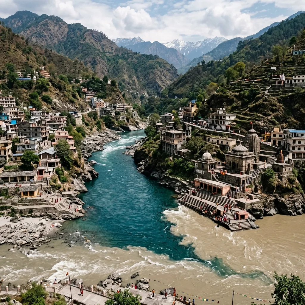 Devprayag Confluence of Alaknanda and Bhagirathi